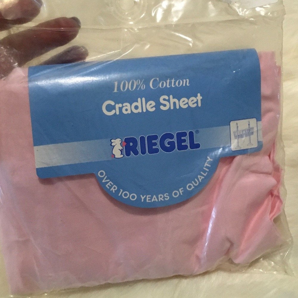 New RIEGEL Cotton Pink Cradle Baby SHEET 36x18 in